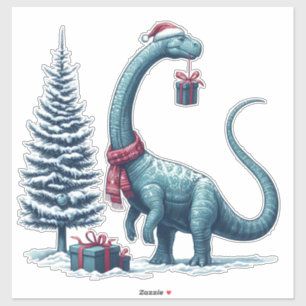 Cute Christmas Dinosaur Sticker