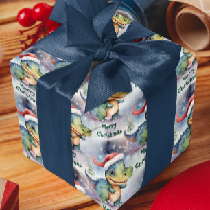 Cute Christmas Dinosaur  Wrapping Paper