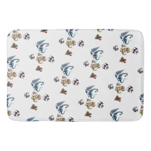 Cute Christmas Dinosaurs  Bath Mat