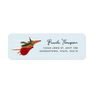 Cute Christmas Dog Customizable Return Address Label