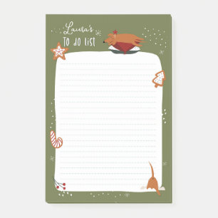 Cute Christmas Dog Customizable To Do List Post-it Notes