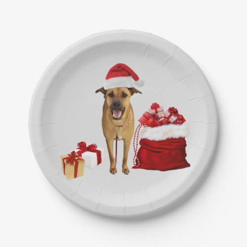 Cute Christmas Dog    Paper Plates