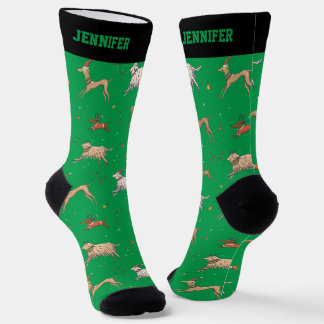 Cute Christmas Dog Pattern Xmas Winter Holiday Socks