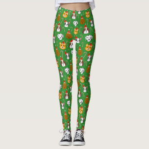 Cute Christmas Dog Patterned Leggings