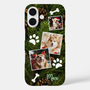 Cute Christmas Dog Phone Case, Simple Customizable iPhone 16 Case