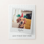 Cute Christmas Dog Photo Personalized Jigsaw Puzzle<br><div class="desc">Cute Pet Dog Custom Christmas Holiday photo you can easily add your pet's photo and name by clicking the "Personalize" button.</div>
