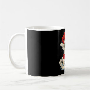 Cute Christmas Dog, Santa Hat Dog, With Christmas Coffee Mug