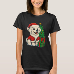 Cute Christmas Dog, Santa Hat Dog, With Christmas T-Shirt