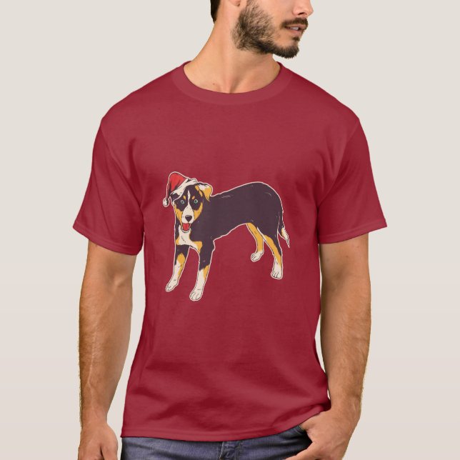 Cute Christmas Dog T-Shirt (Front)