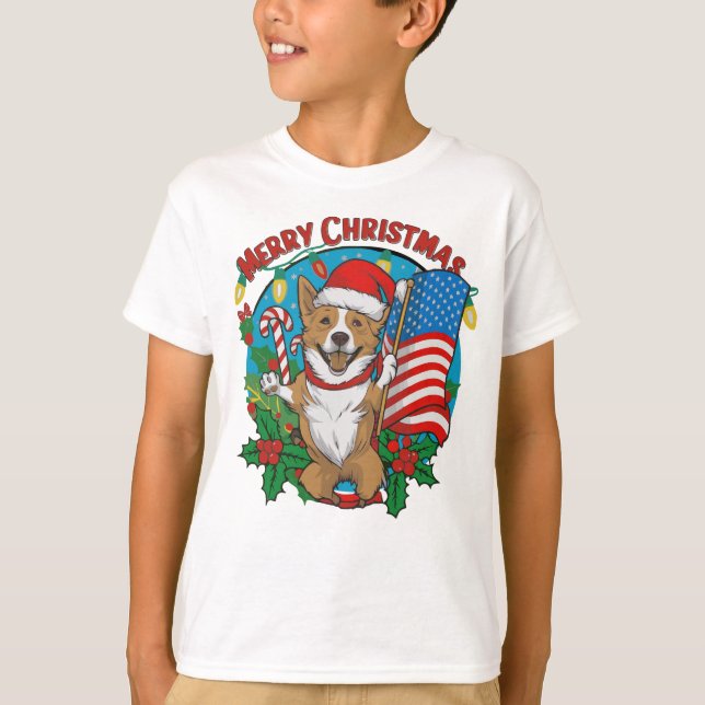 Cute Christmas Dog T-Shirt (Front)