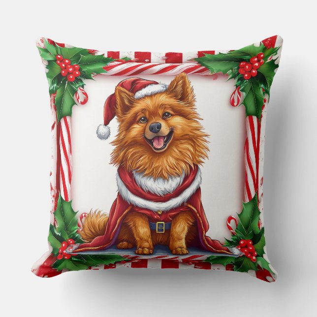 Cute christmas dog throw pillow (Front)