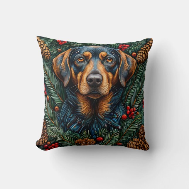 Cute christmas dog throw pillow (Front)