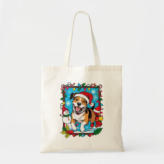 Cute Christmas Dog Tote Bag (Front)
