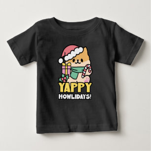 Cute Christmas Dog - Yappy Howlidays Baby T-Shirt