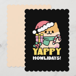 Cute Christmas Dog - Yappy Howlidays Invitation