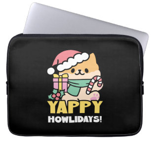 Cute Christmas Dog - Yappy Howlidays Laptop Sleeve