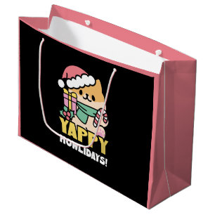 Cute Christmas Dog - Yappy Howlidays  Large Gift Bag