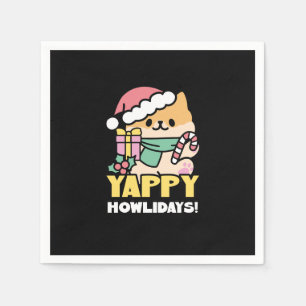 Cute Christmas Dog - Yappy Howlidays Napkins