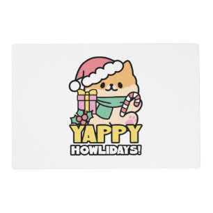 Cute Christmas Dog - Yappy Howlidays Placemat