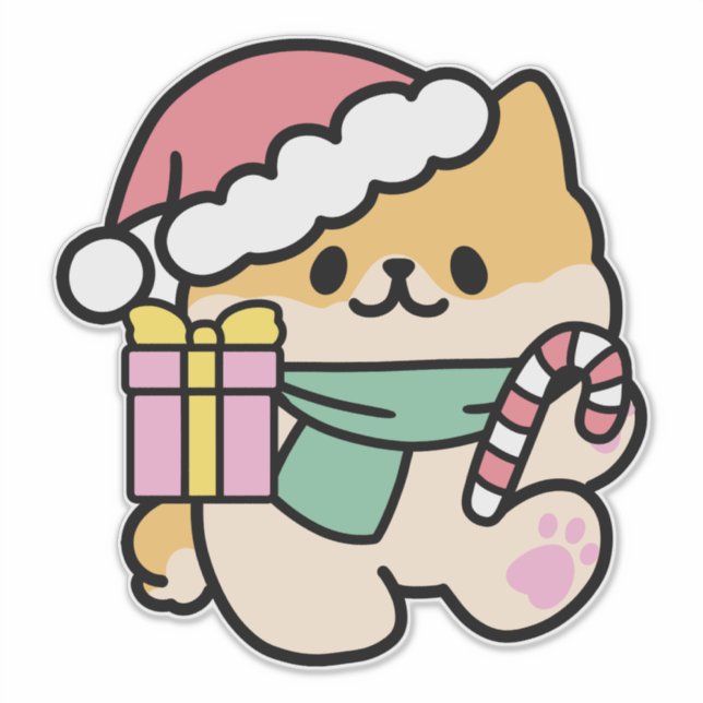 Cute Christmas Dog - Yappy Howlidays  Sticker (Front)
