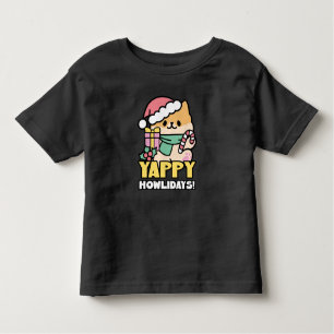 Cute Christmas Dog - Yappy Howlidays  Toddler T-shirt