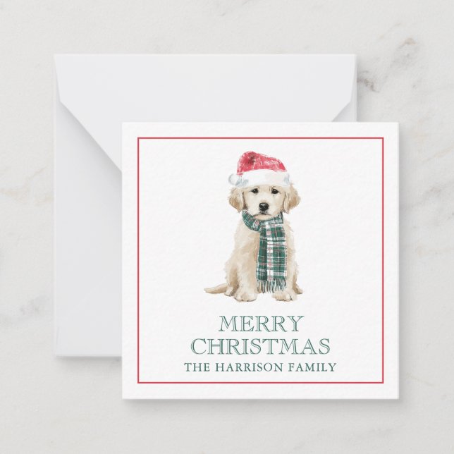 Cute Christmas Dogs Gift Enclosure Note Card (Front)