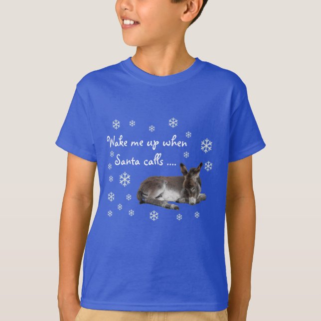 Cute Christmas Donkey Snowflakes T-Shirt (Front)