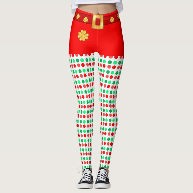 Cute Christmas dotted leggings (Front)