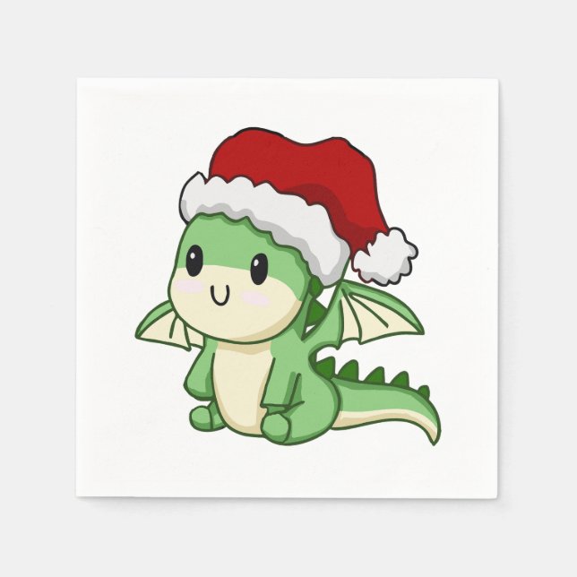 Cute Christmas dragon Napkins (Front)