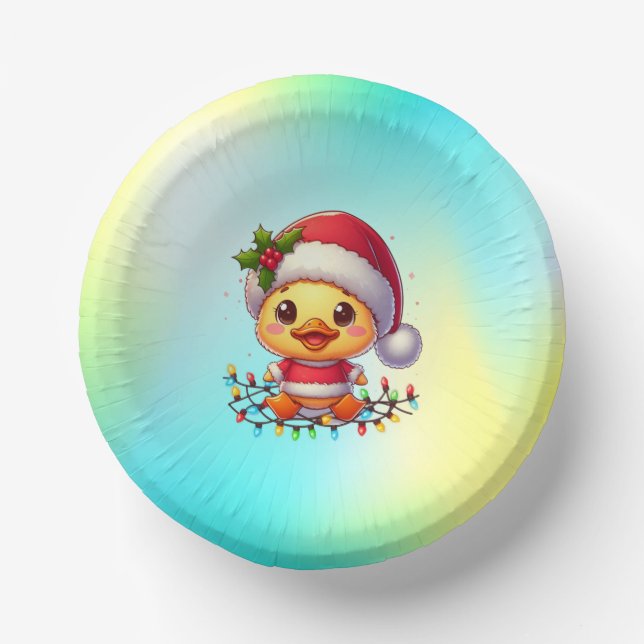 Cute Christmas Duck Cartoon Santa-68362 Paper Bowls (Front)