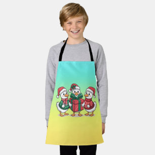Cute Christmas Ducks Cartoon Art-68105 Apron