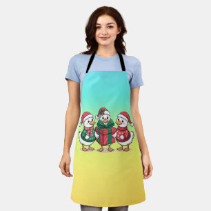 Cute Christmas Ducks Cartoon Art-68105 Apron