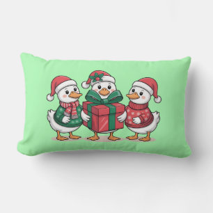 Cute Christmas Ducks Cartoon Art-68105 Lumbar Pillow