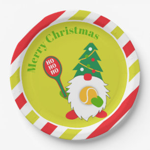 🎾Cute Christmas Dwarf with tennis ball Paper Plates