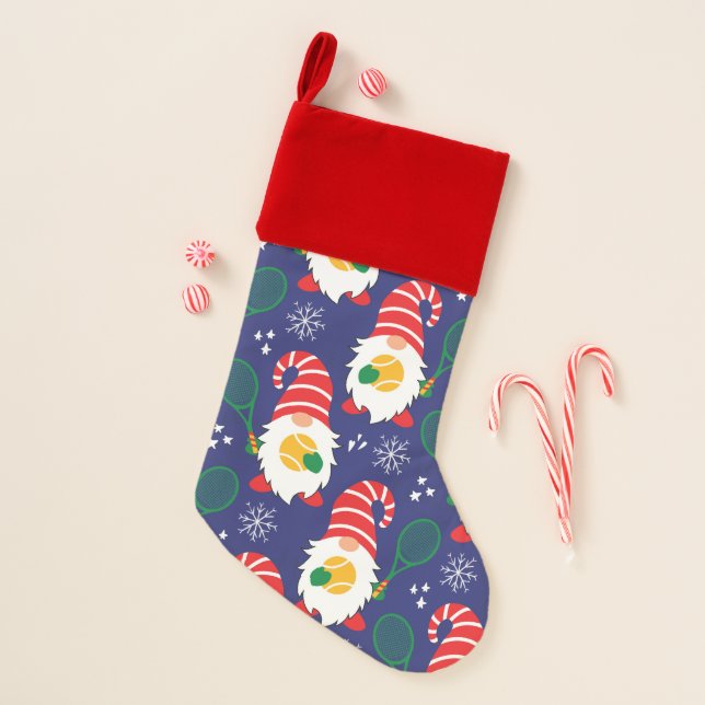 🎾Cute Christmas Dwarf with tennis ball Stocking (Front)