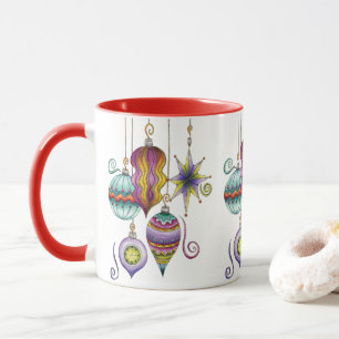 Cute Christmas, Elegant and Fancy Glass Ornaments Mug