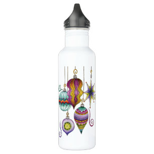 Cute Christmas, Elegant and Fancy Glass Ornaments Stainless Steel Water Bottle