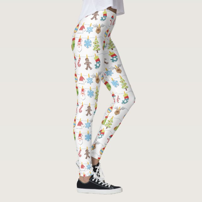 Cute Christmas Elements Pattern ID729 Leggings (Right)