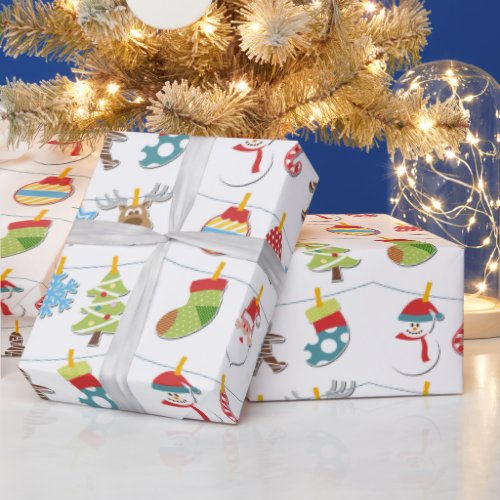 Cute Christmas Elements Pattern ID729 Wrapping Paper