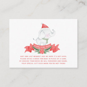 Cute Christmas Elephant   Books for Baby Shower Enclosure Card