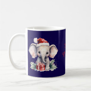 Cute Christmas Elephant Coffee Mug