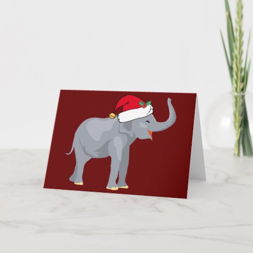 Cute Christmas Elephant Holiday Card