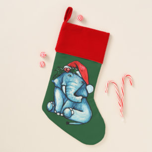 Cute Christmas Elephant Santa Hat Stocking