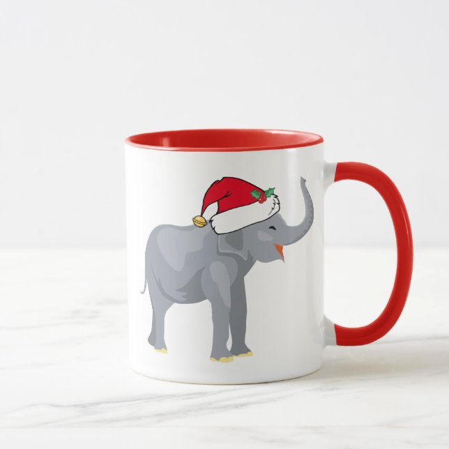 Cute Christmas Elephant Santa Mug (Right)