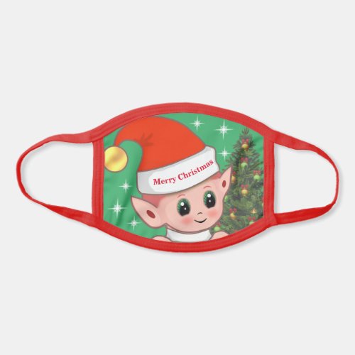 Cute Christmas Elf Chrustmas Tree and Stars Face Mask