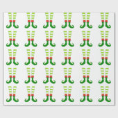 Cute Christmas Elf Feet Wrapping Paper | Zazzle