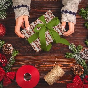 Cute Christmas Elf Festive Letter B Wrapping Paper