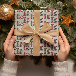 Cute Christmas Elf Festive Letter I Wrapping Paper