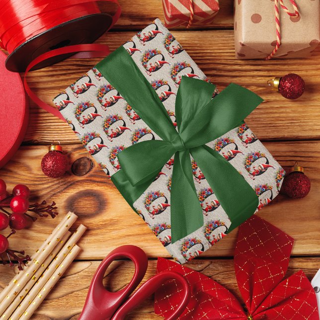 Cute Christmas Elf Festive Letter O Wrapping Paper (Creator Uploaded)