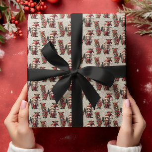 Cute Christmas Elf Festive Letter W Wrapping Paper